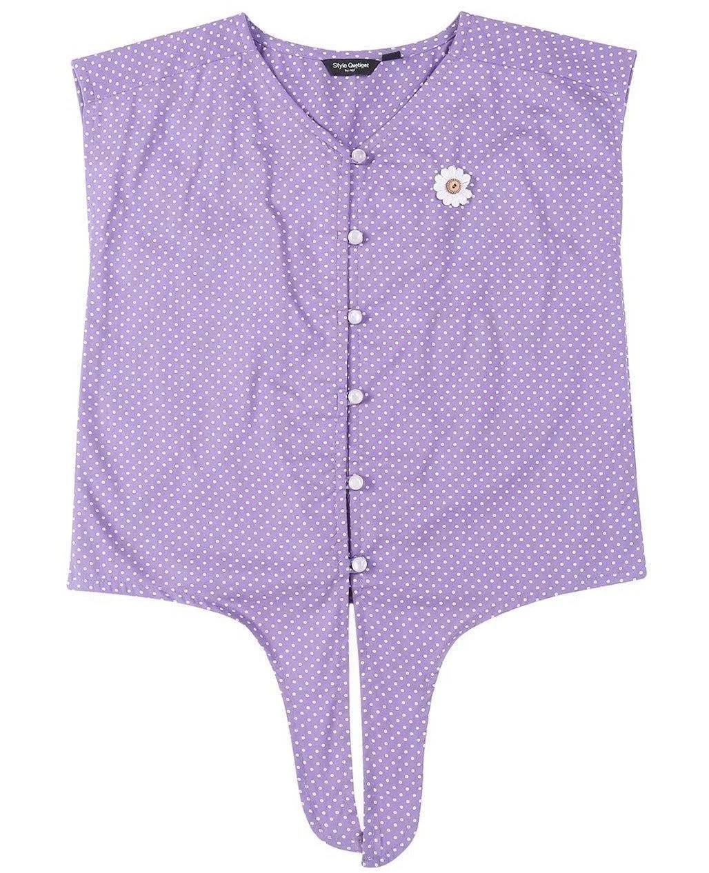 Girls Lavender Solid Shirt Style Top