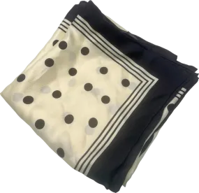 Goelia Black and White Polka Dot Silk Scarf One Size