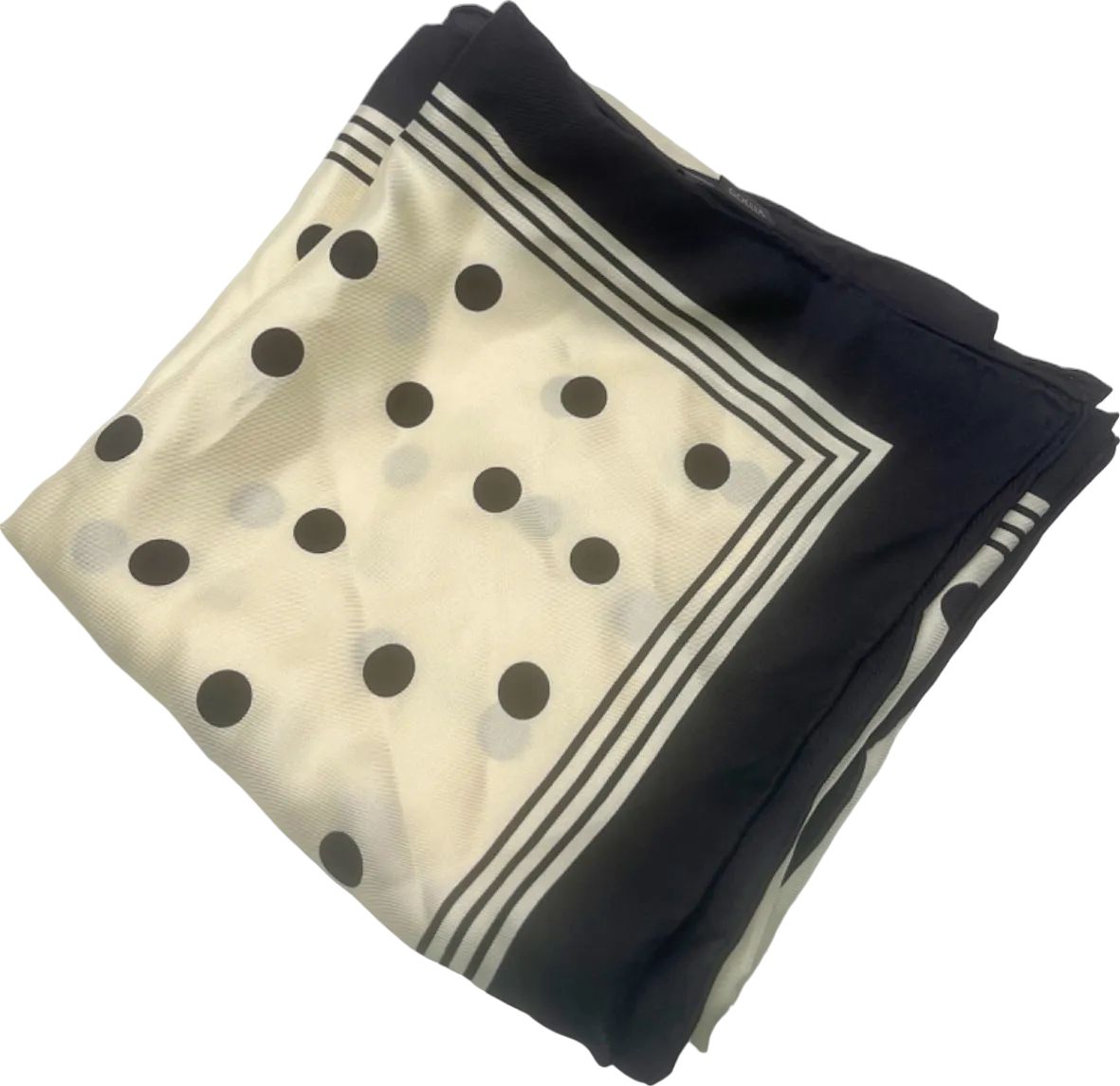 Goelia Black and White Polka Dot Silk Scarf One Size