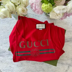 GUCCI Red Logo Tank Top