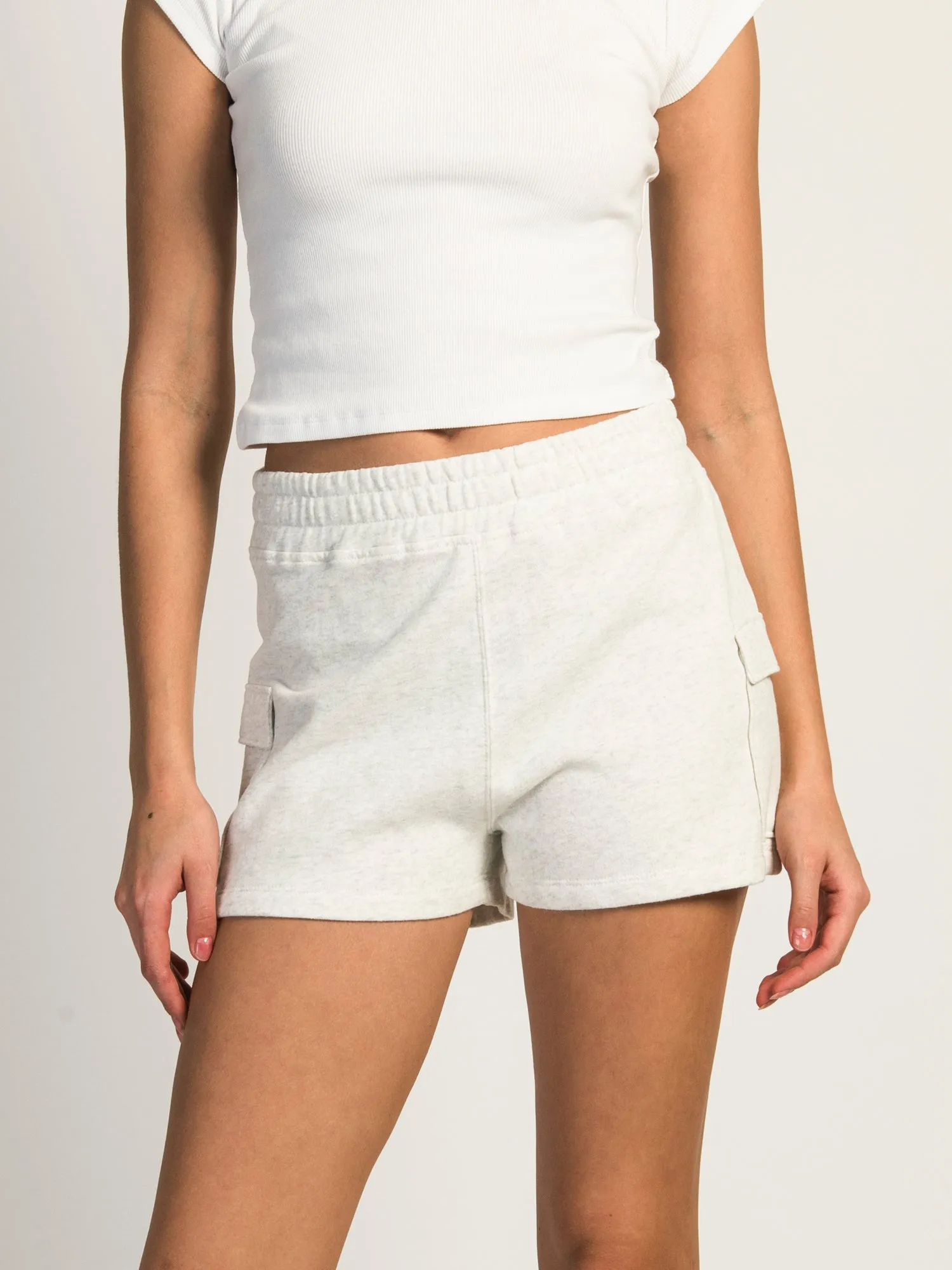 HARLOW HEIDI FLEECE MELANGE SHORT - CLOUD