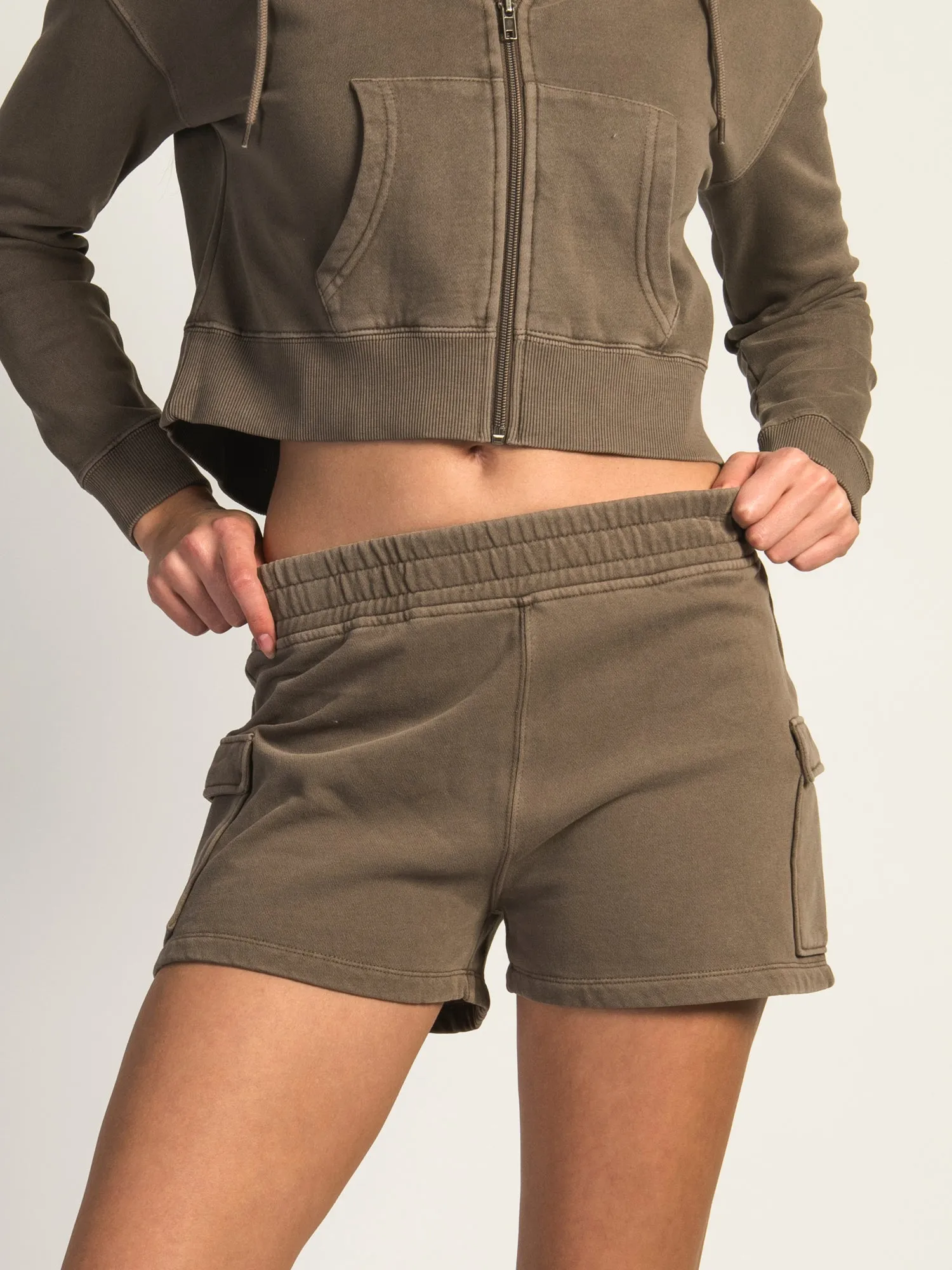 HARLOW HEIDI FLEECE SHORT - MUSHROOM