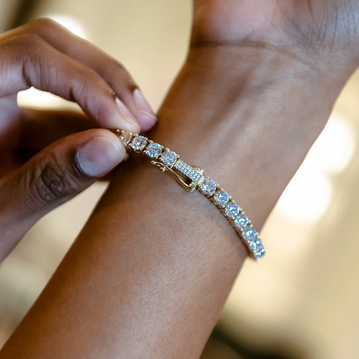 Iced Baguette Bar Bracelet