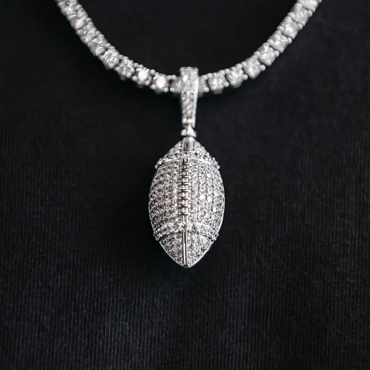 Iced Football Pendant