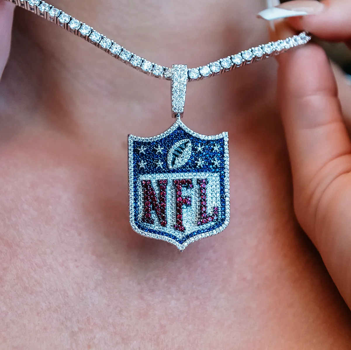 Iced NFL Logo Pendant