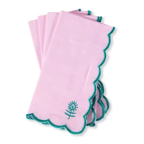 Icon Linen Napkins S/4 - Light Pink   Emerald