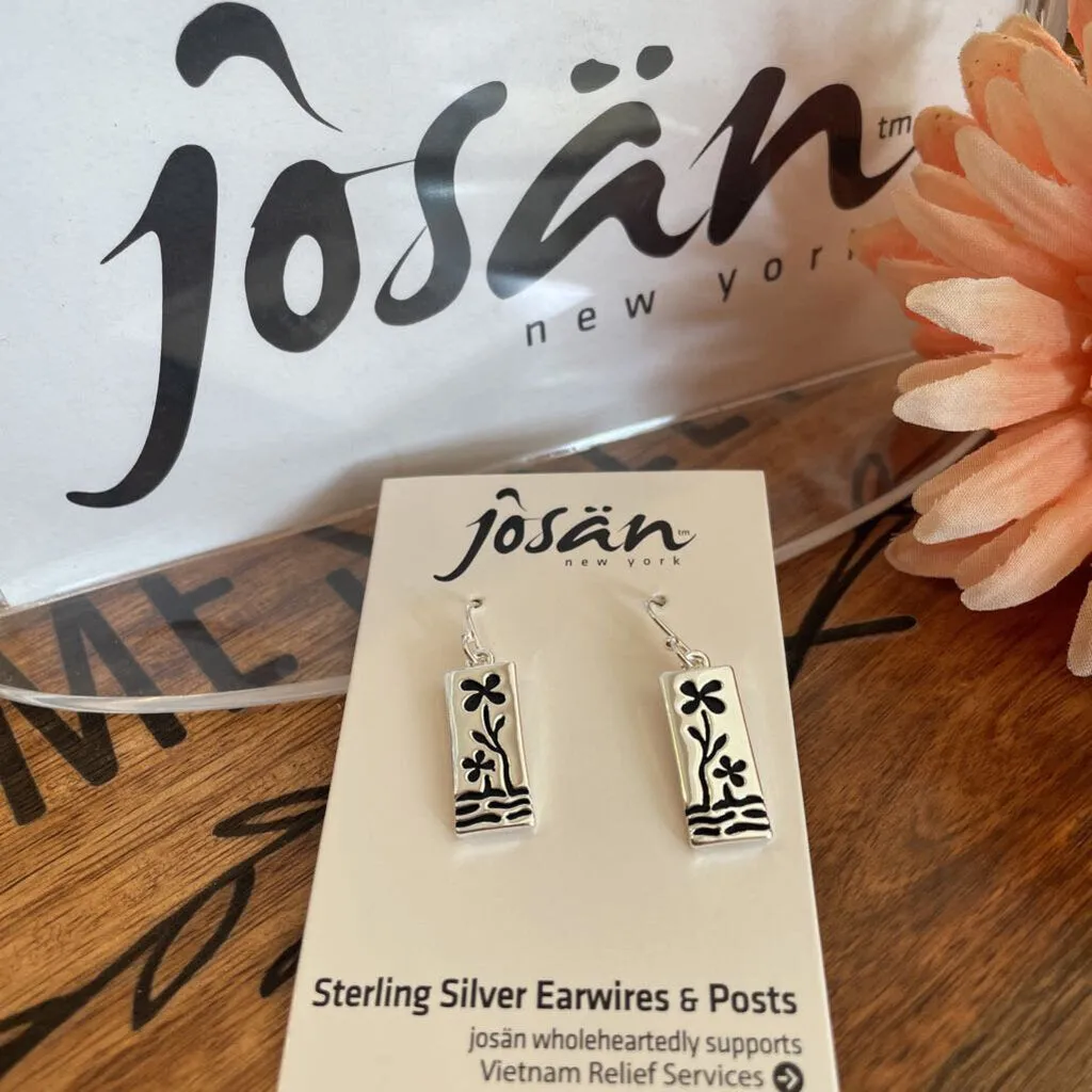 Josan SSW Stamped Double Flower Earrings