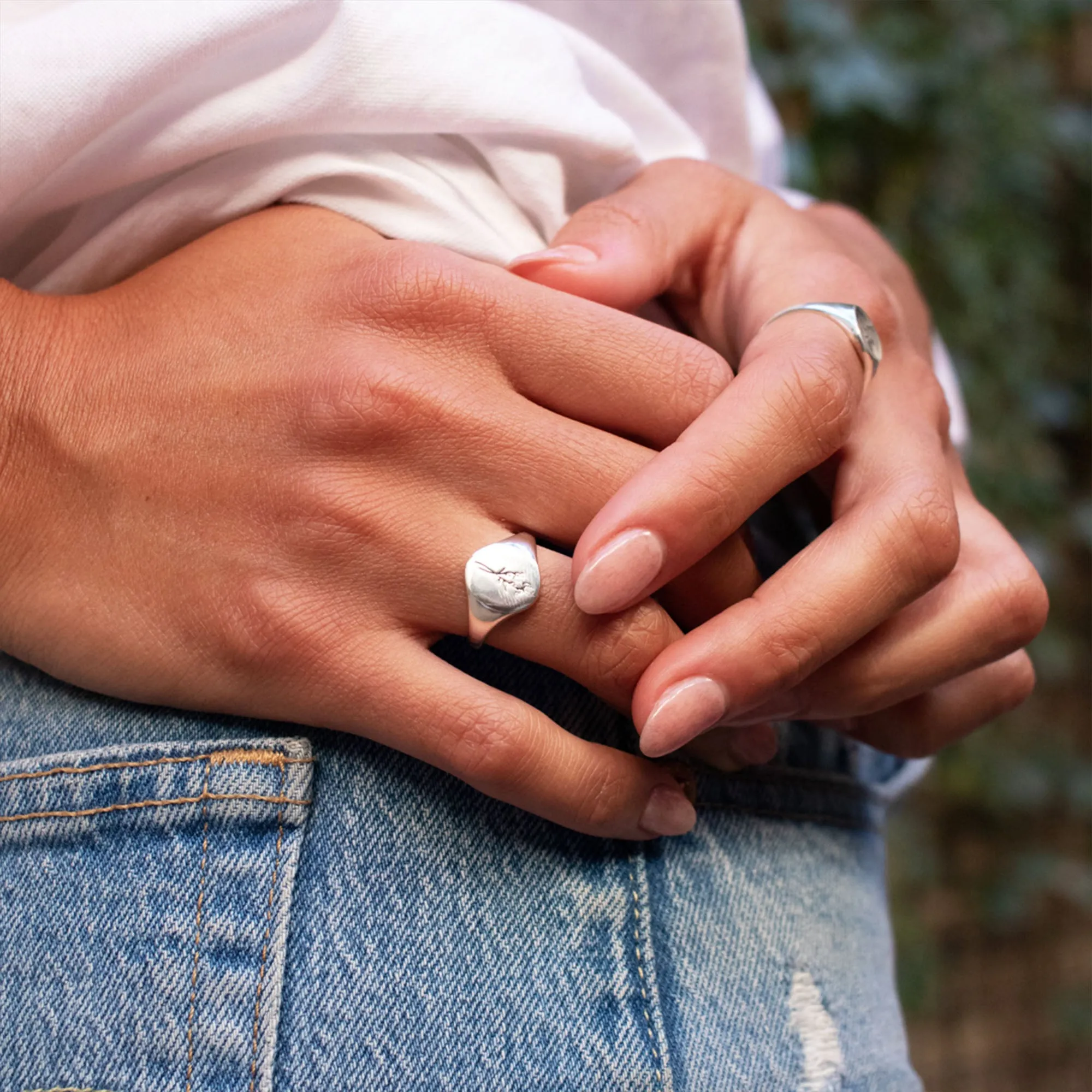 June Birth Flower Signet Ring