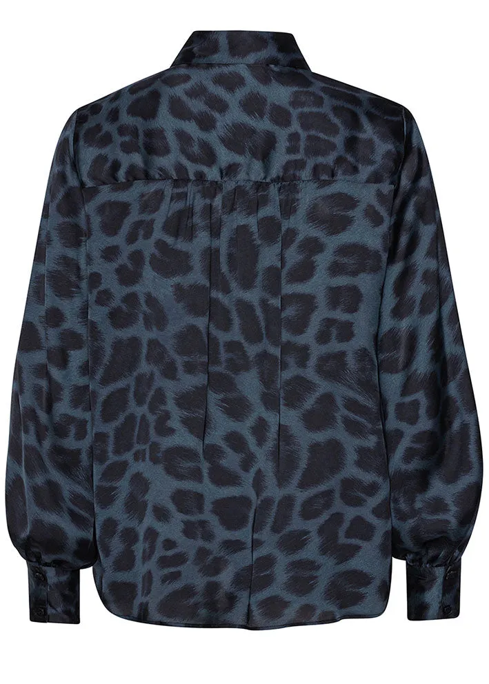 Karmamia Elle Skjorte - Navy Flower Leopard