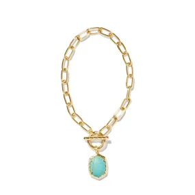 Kendra Scott Daphne Link and Chain Bracelet In Variegated Turquoise Magnesite