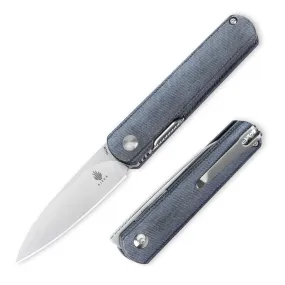 Kizer Feist 154CM Blade Liner Lock Denim Micarta Handle V3499C4 (2.80  Black)