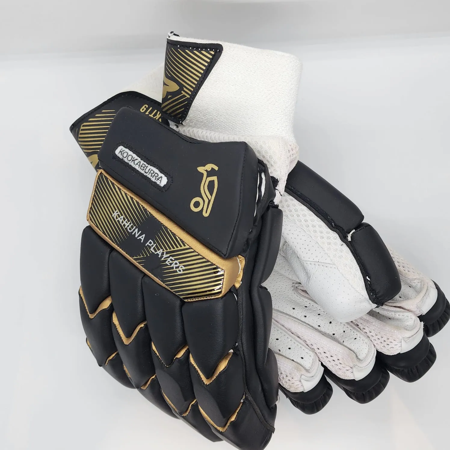 Kookaburra Kahuna Players Cricket Batting Gloves, Men Size Golden Black - For Right Hand Players