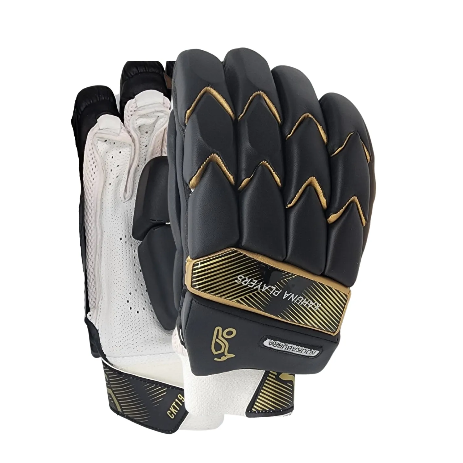 Kookaburra Kahuna Players Cricket Batting Gloves, Men Size Golden Black - For Right Hand Players