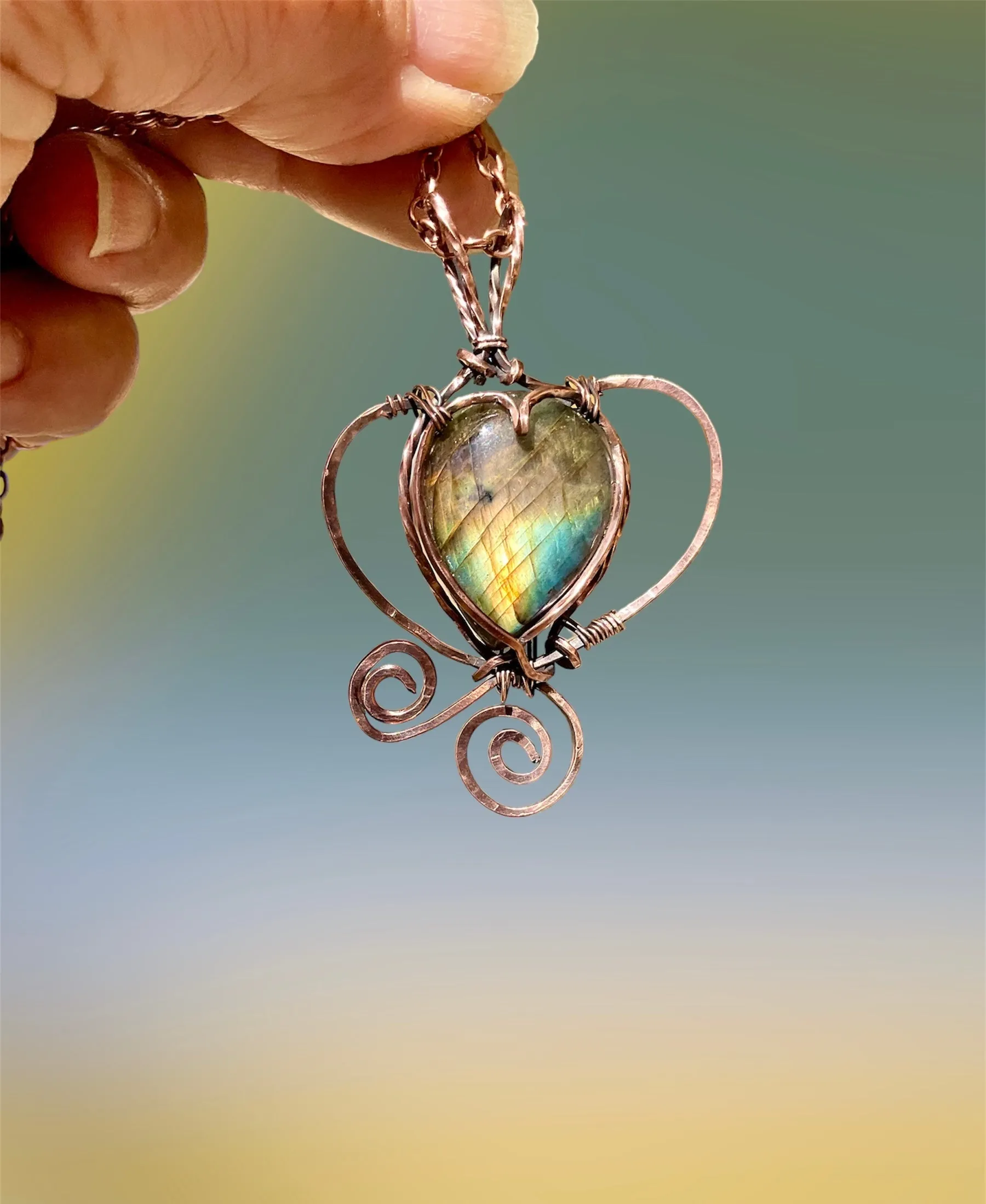 Labradorite Wire Wrapped Pendant