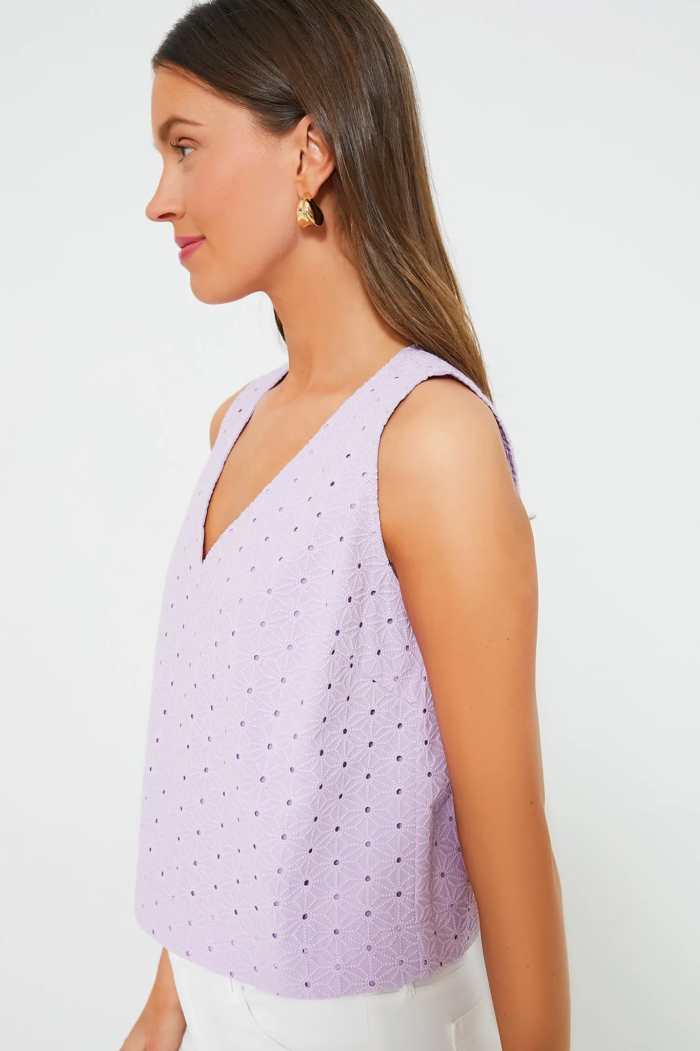 Lavender Eyelet Valerie Top