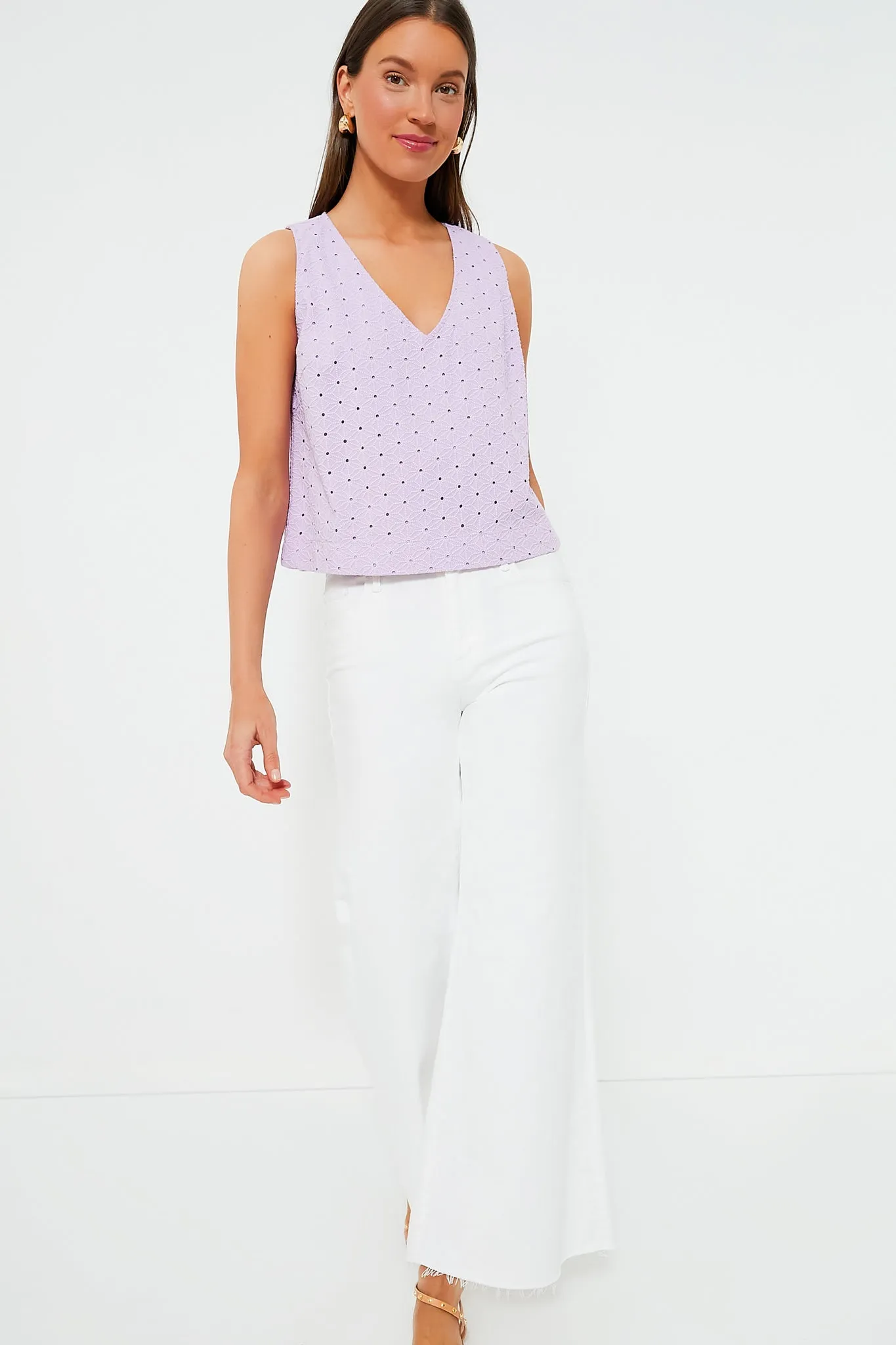 Lavender Eyelet Valerie Top