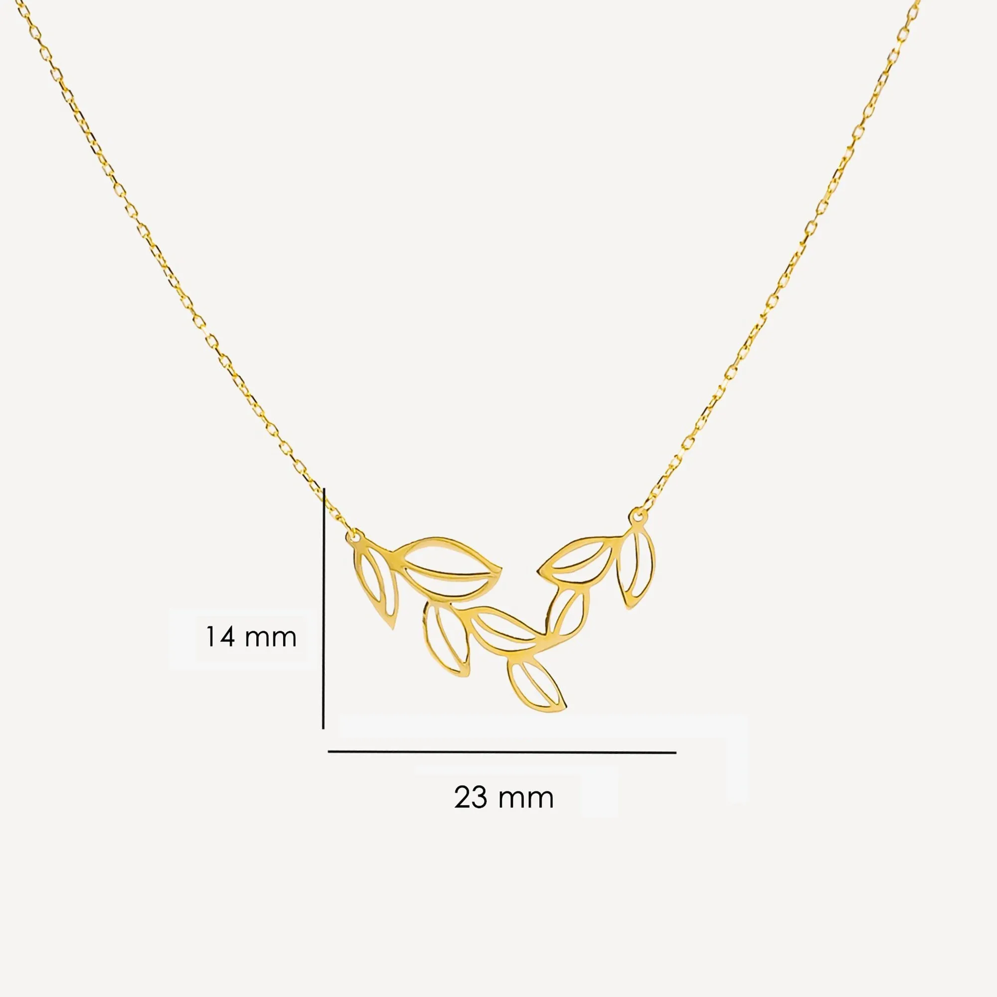 Leaf Necklace | 14K Solid Gold