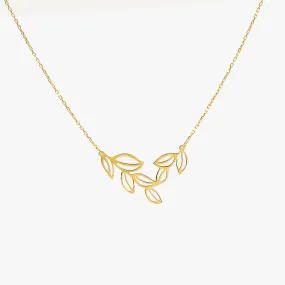 Leaf Necklace | 14K Solid Gold