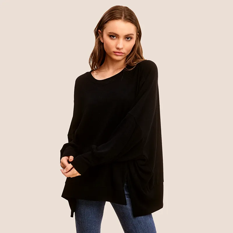 Long Sleeve Crepe Weekender Top