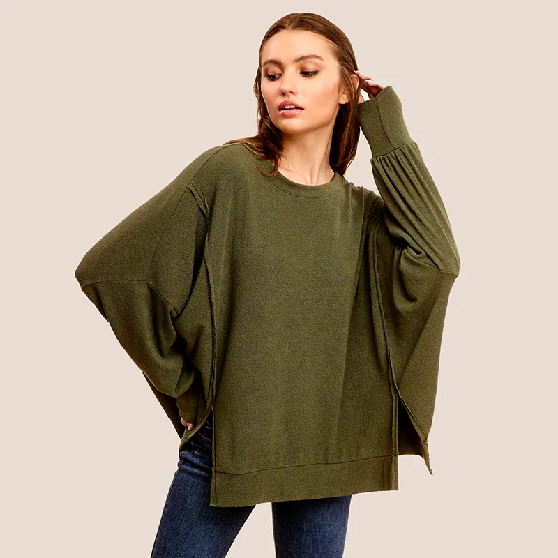 Long Sleeve Crepe Weekender Top