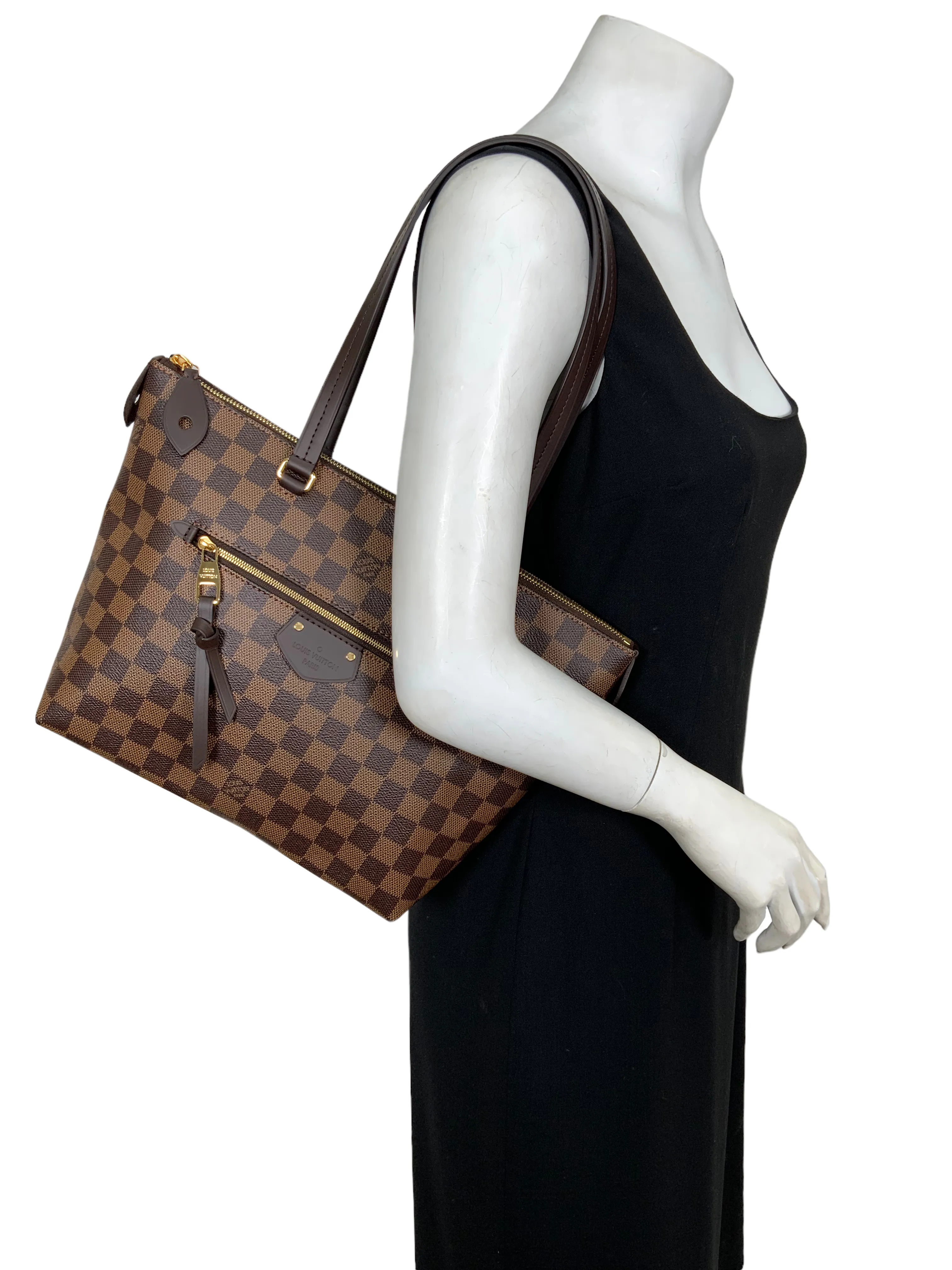 LOUIS VUITTON Damier Ebene Iena PM Tote Bag