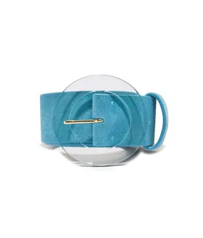 Louise Belt in Teal Suede