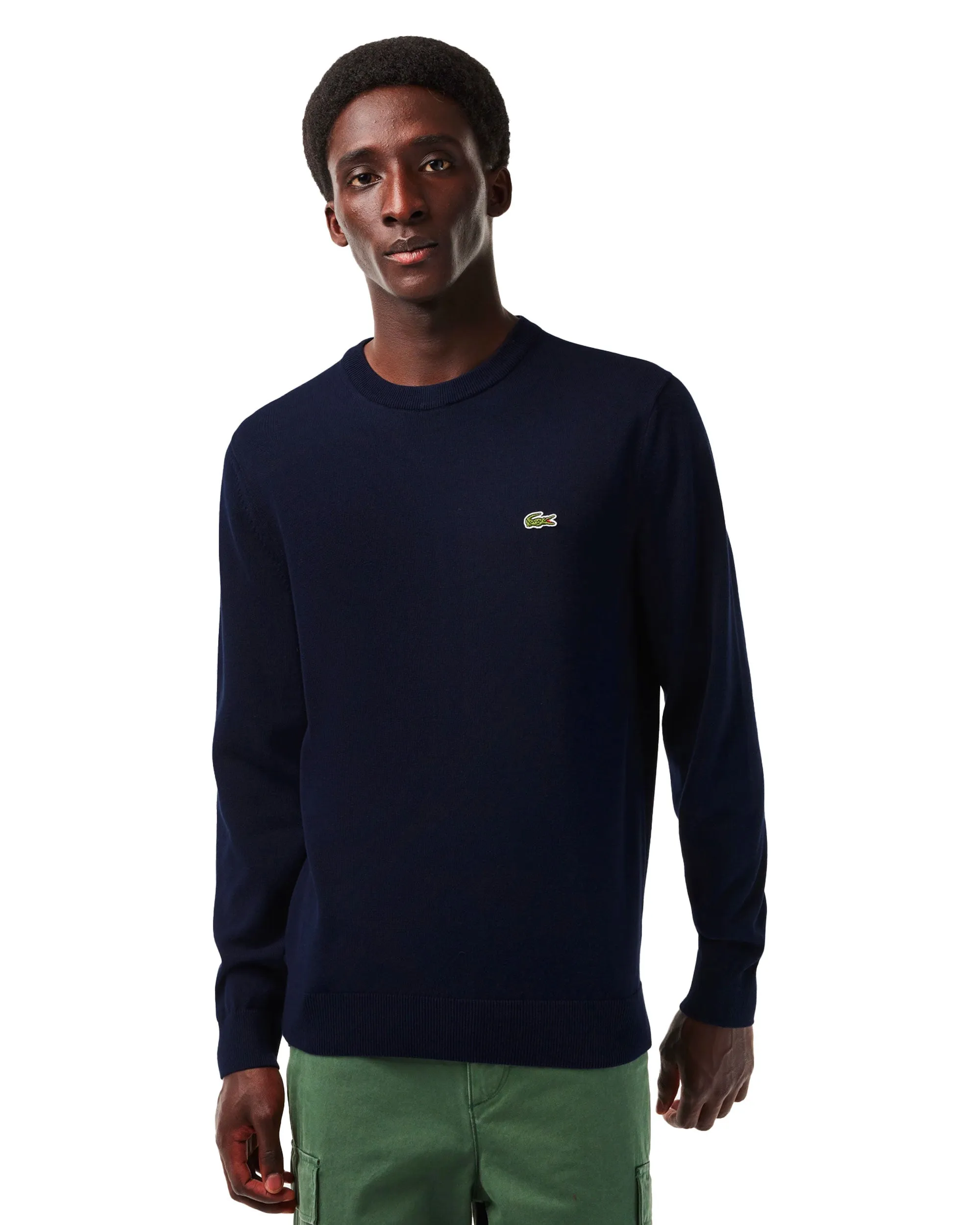 Maglione Uomo Lacoste Basic Logo Blu