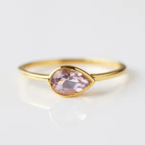 Margot Pink Amethyst Pear Ring