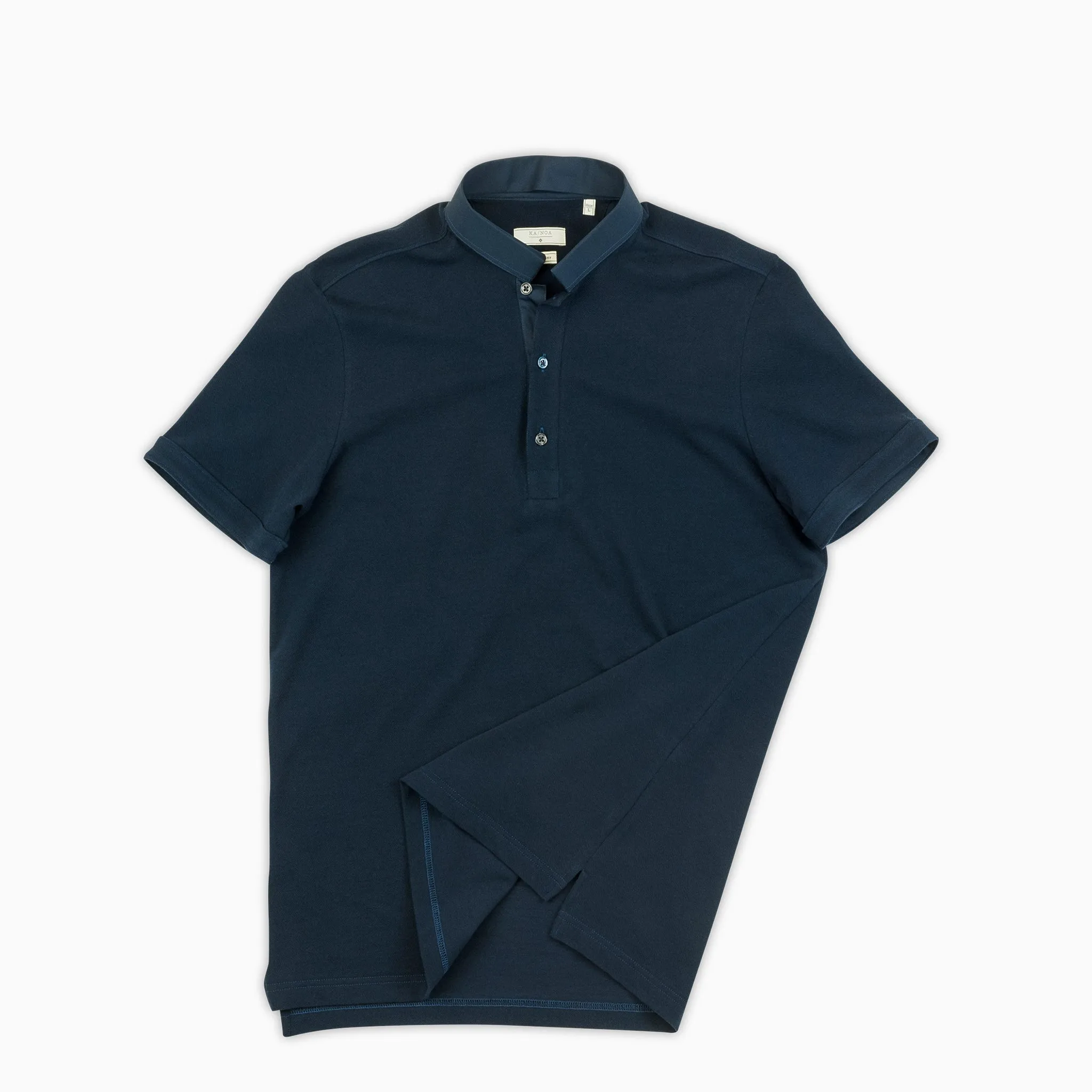 Martin short-sleeved polo in compact-fine piquet (dark blue)