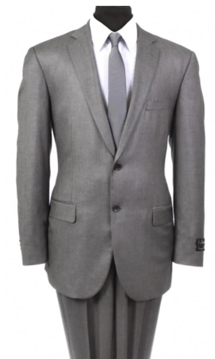 Men's  2-PC Wool Suit Regular Fit-Grey