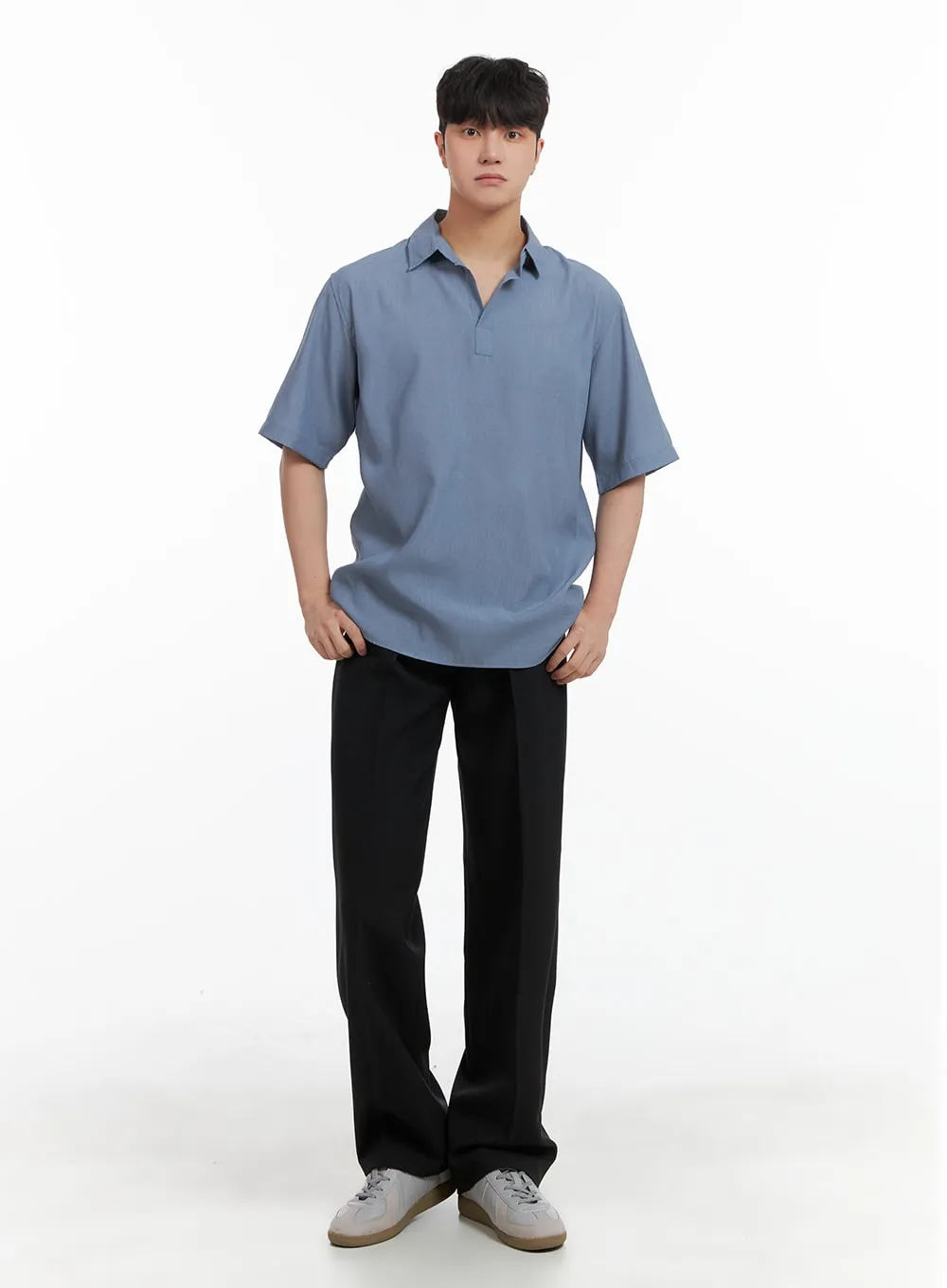 Men's Solid Collar Shirt IA402