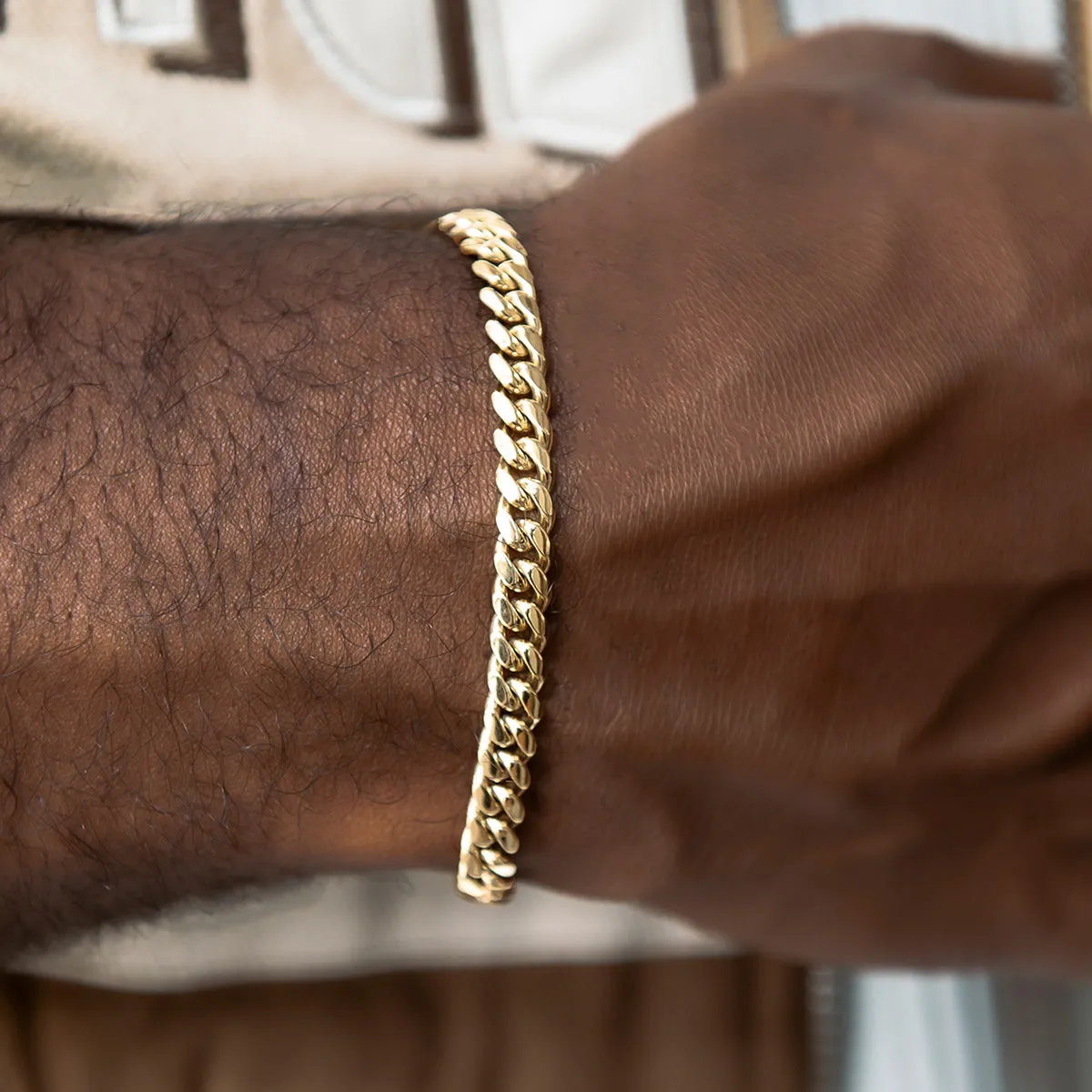 Miami Cuban Bracelet in Yellow Gold- 6mm