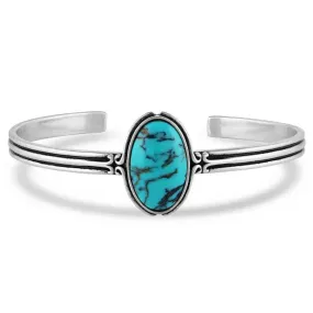 Montana Silversmiths Oasis Waters Oval Turquoise Cuff Bracelet