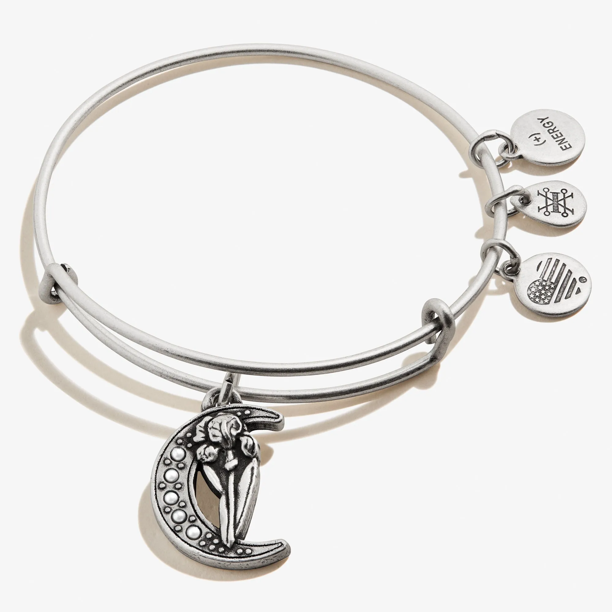 Moon   Iris Flower Charm Bangle