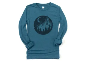 Mountain Night Sky Adult Long Sleeve Shirts