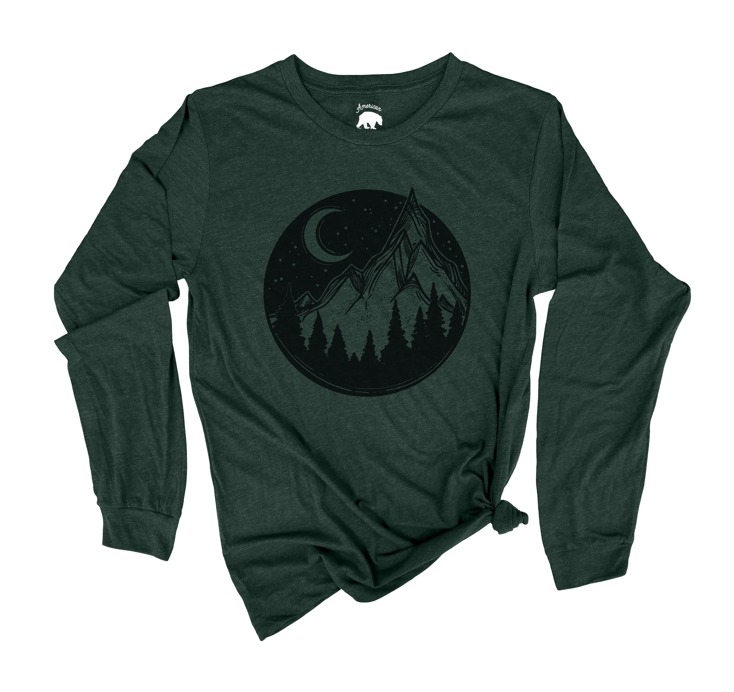 Mountain Night Sky Adult Long Sleeve Shirts