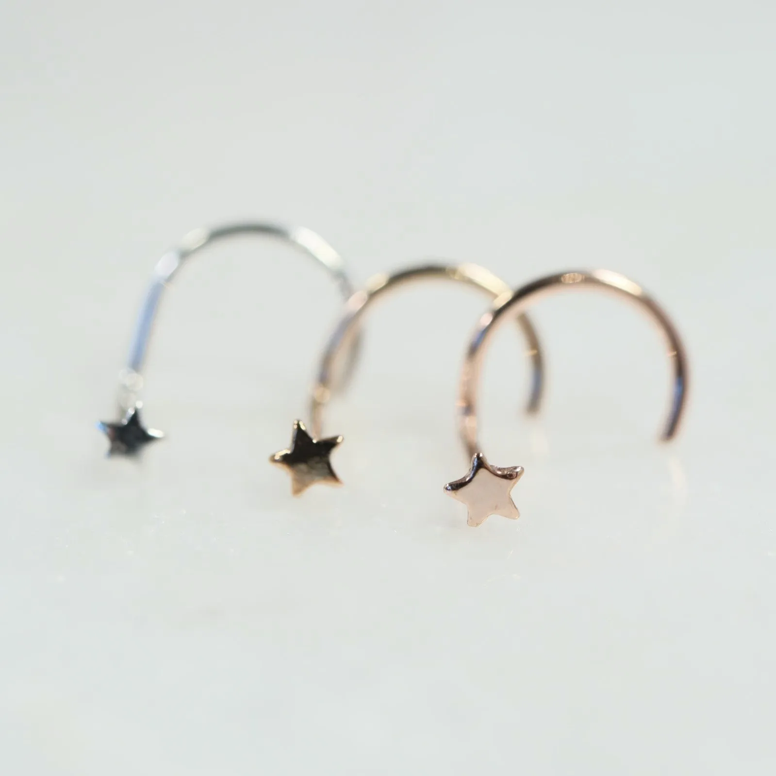 Nose Stud Tiny Star 3mm Choose Your Style and Metal