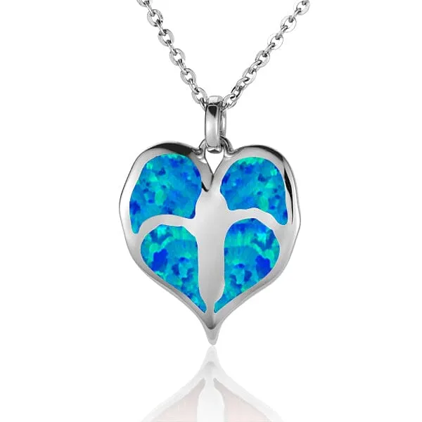 Opal Anthurium Heart Pendant