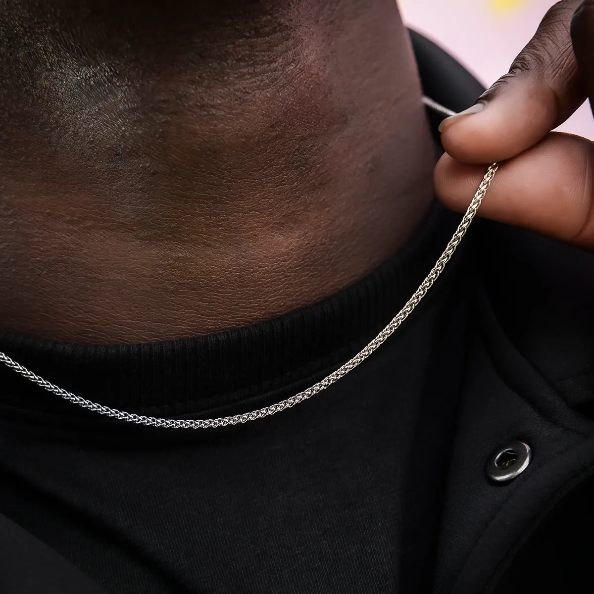 Palm Chain in White Gold- 2mm