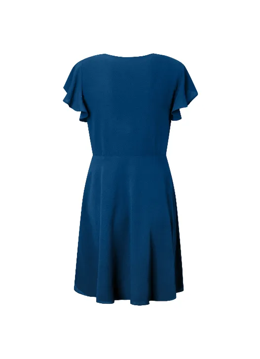 Pepe Jeans Women's dress with crossed neckline Patrizia PL953269 588 ocean blue 