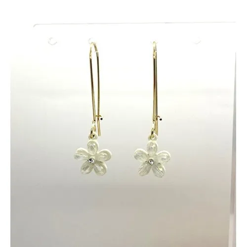 Pretty Ivory Flower Drop Earrings