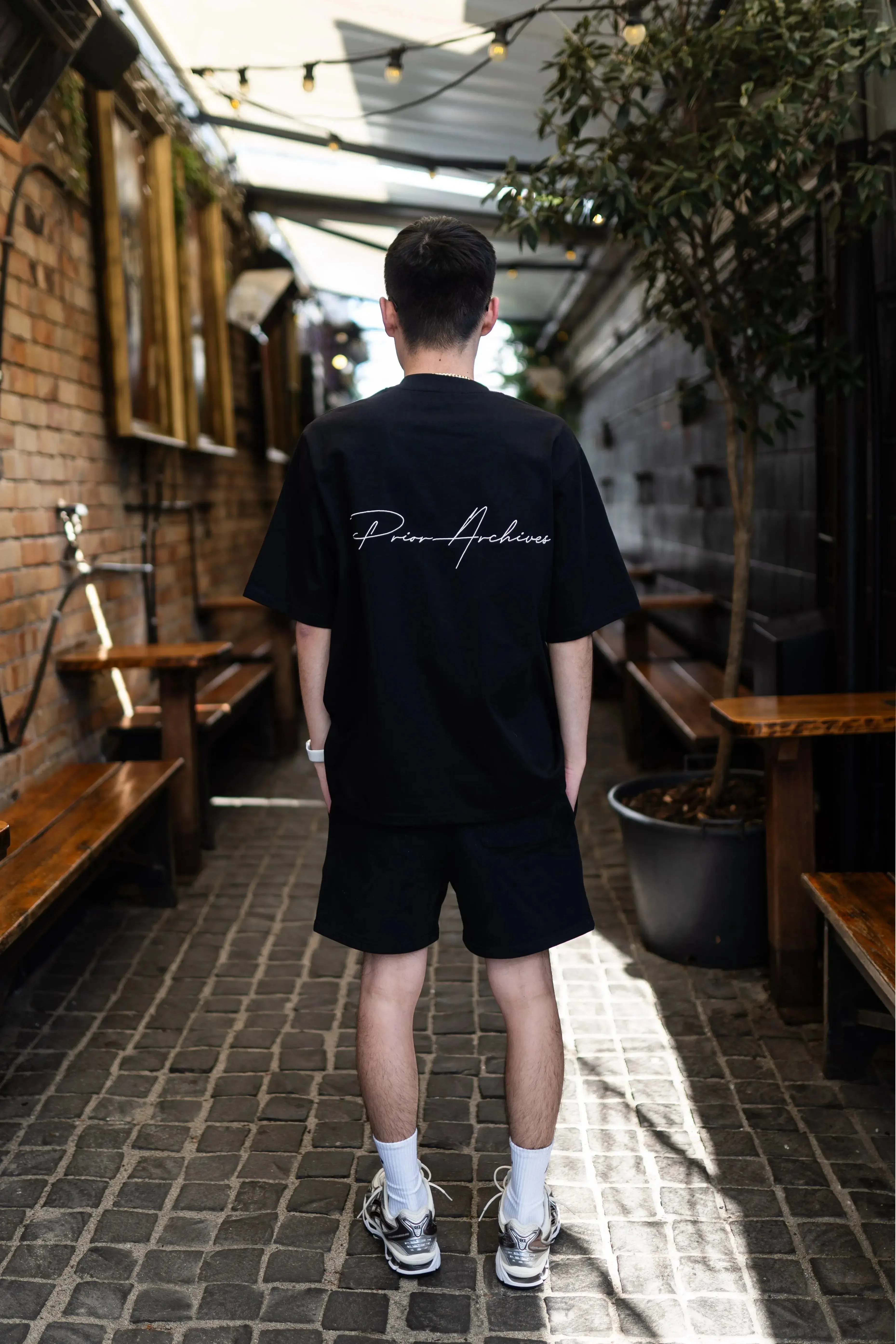 Prior Embroidery Logo Oversized T-shirt Bone