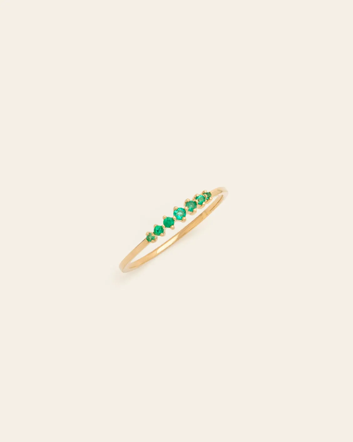 Prong Set Emerald Band - 14k Gold