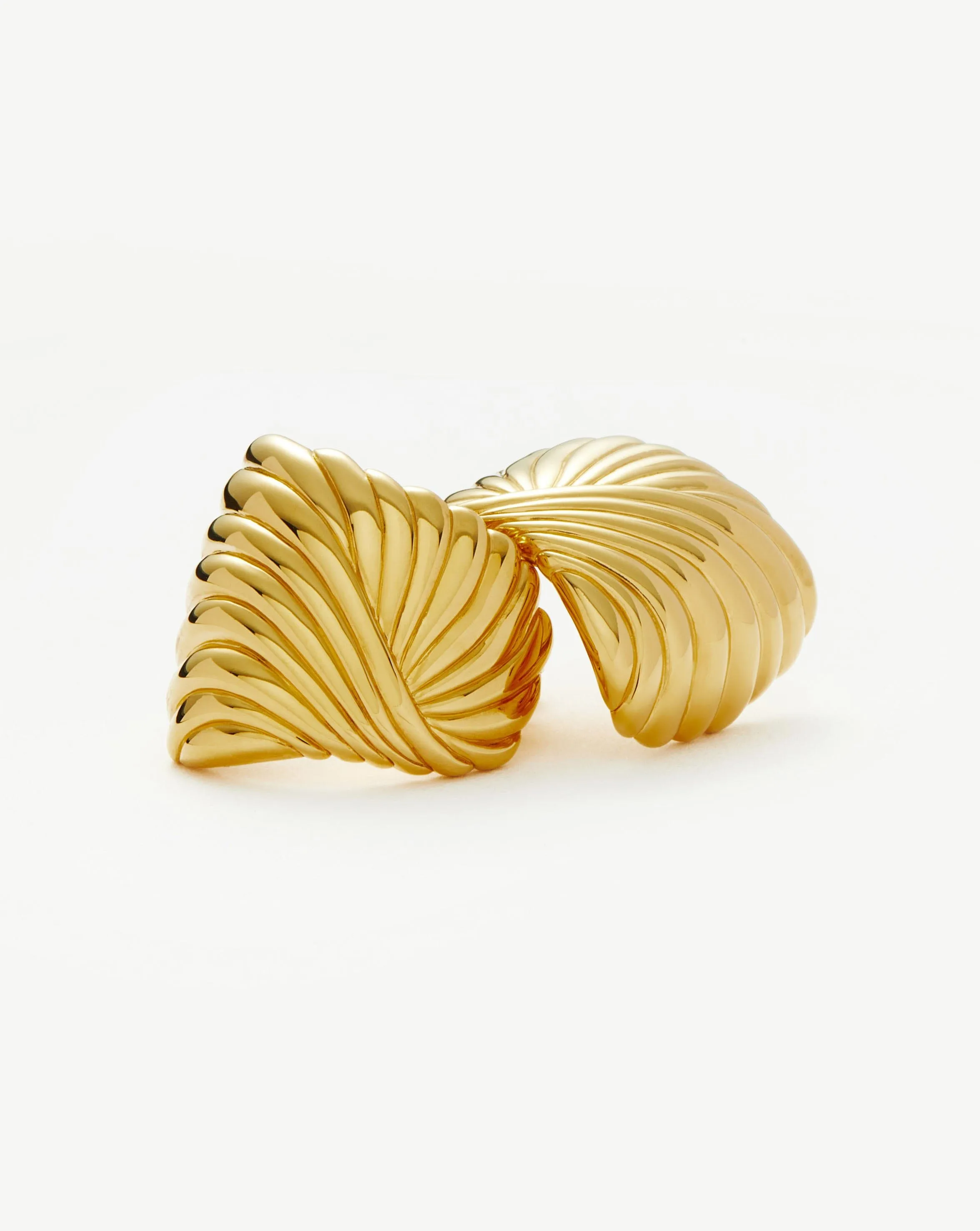 Ripple Oversized Stud Earrings | 18ct Gold Plated