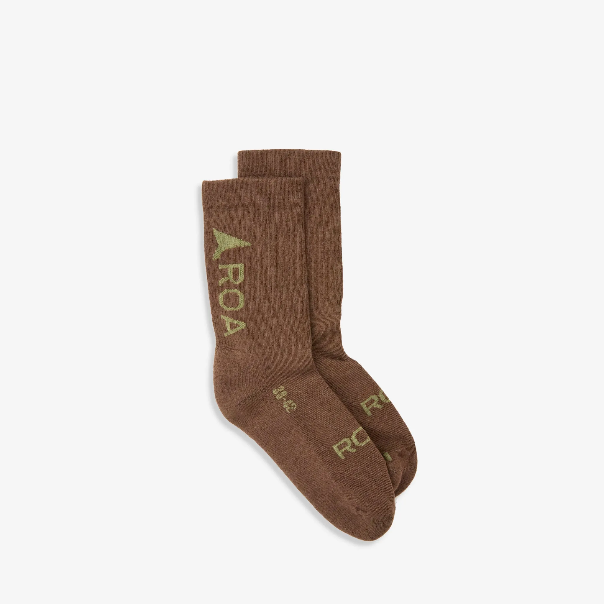 ROA Logo Socks Brown