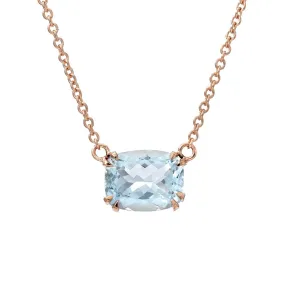 Rosewater Aquamarine Necklace in Gold