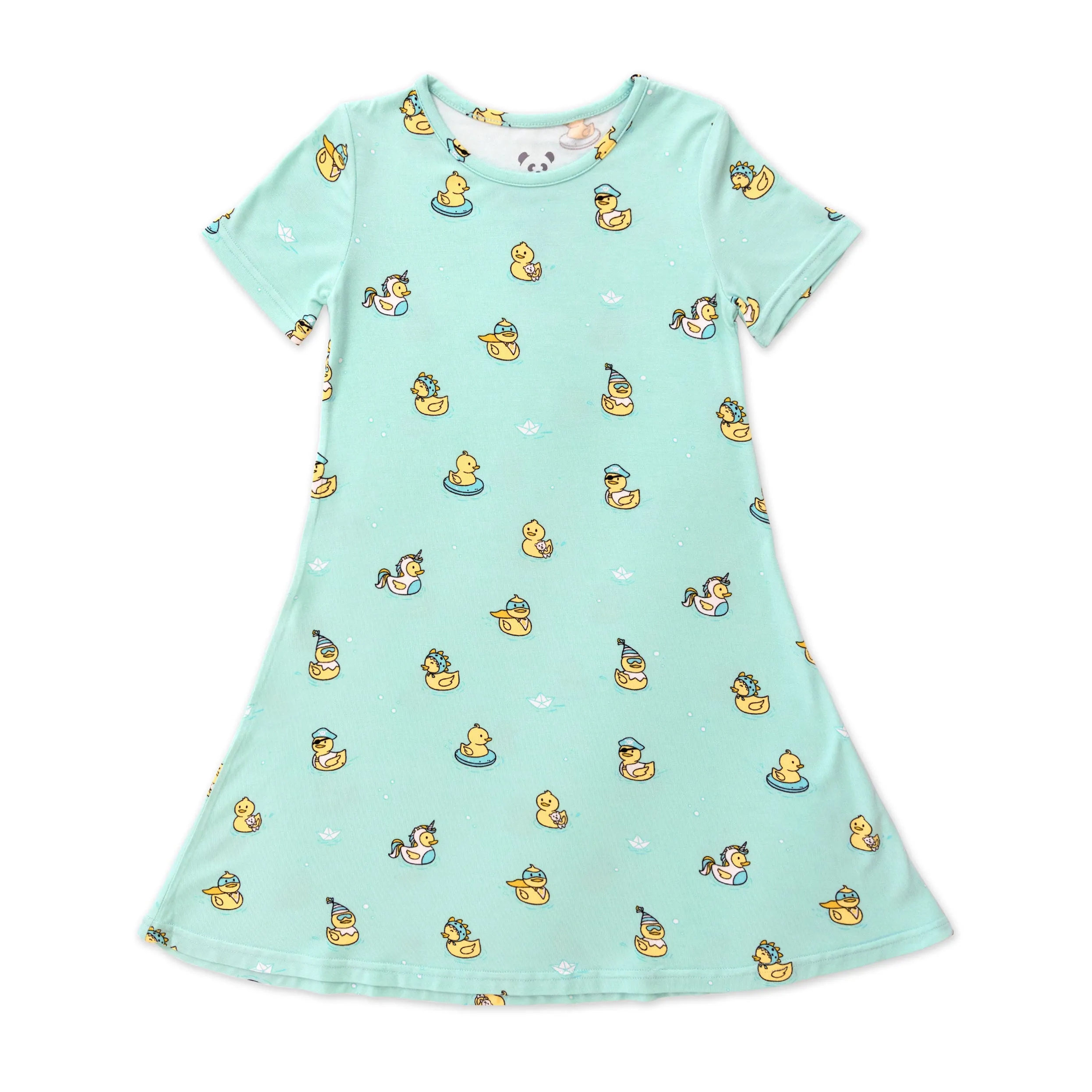 Rubber Ducky Bamboo Girls' Short Sleeve Dress