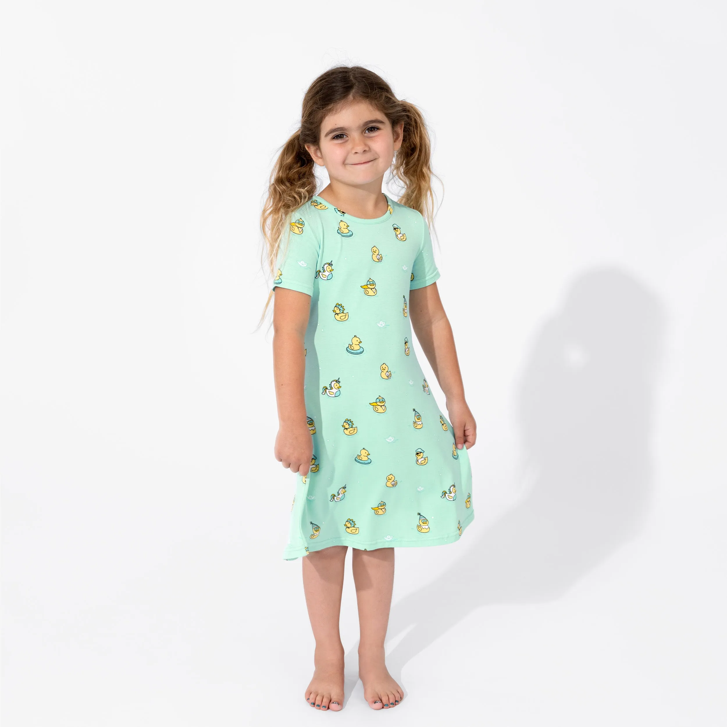 Rubber Ducky Bamboo Girls' Short Sleeve Dress