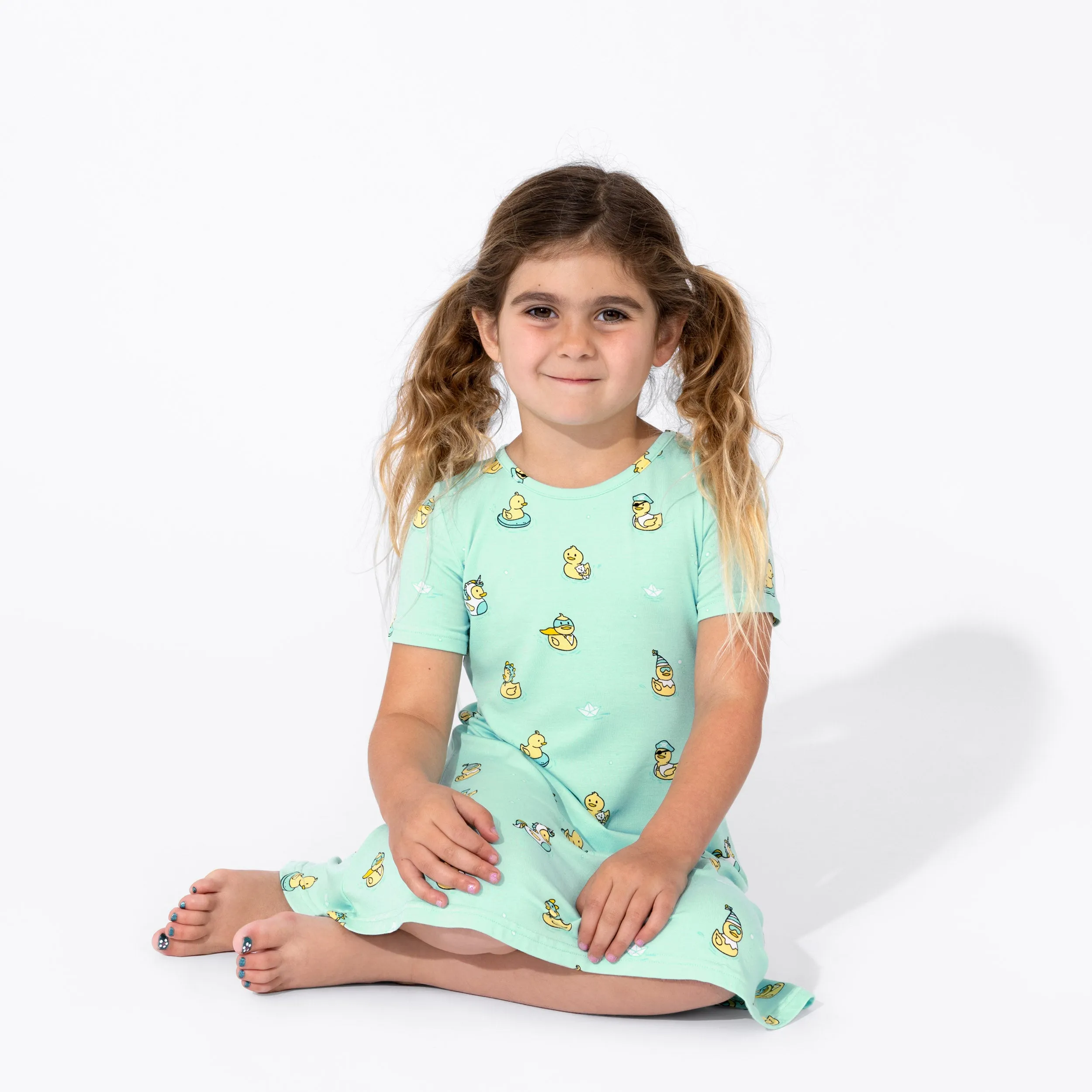 Rubber Ducky Bamboo Girls' Short Sleeve Dress