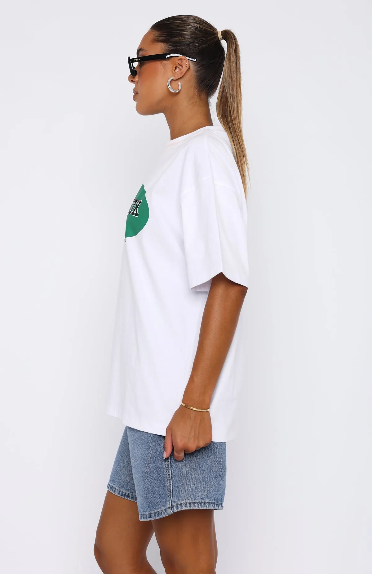 Running From You Oversized Tee White